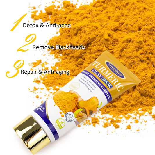 Turmeric Face mask Brightening Clay Mask Organic Mud Anti-acne Moisturizing Clay Facial mask Beauty Care for all Skin