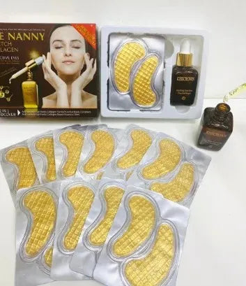 2 IN 1 Eye Mask with eye serum  Gold Anti Wrinkle Collagen Eye Mask Eye Care with Dark circle remover serum Puffiness eye Bag remover