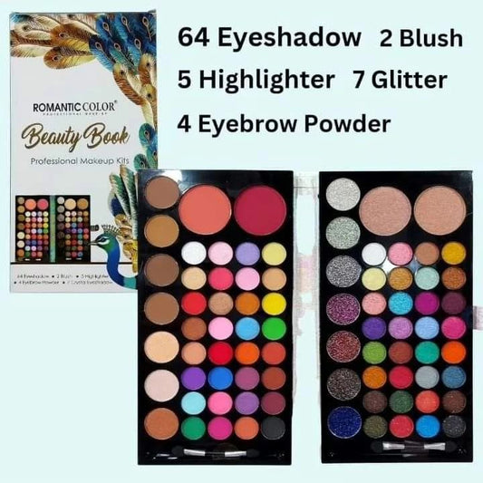 82 Colors Makeup Eyeshadow Palette Nude and Glitter eyeshadow Kit with Blush On all in 1 Makeup kit makeup kit for all girls and women