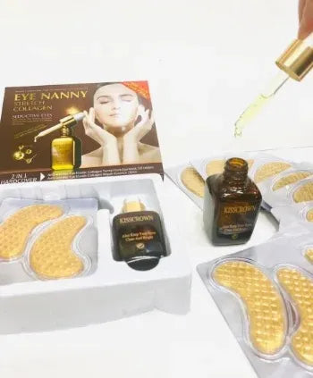 2 IN 1 Eye Mask with eye serum  Gold Anti Wrinkle Collagen Eye Mask Eye Care with Dark circle remover serum Puffiness eye Bag remover