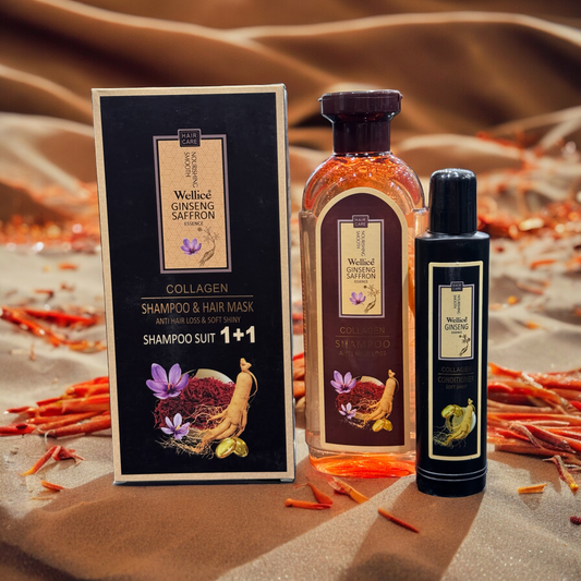 WELLICE SHAMPOO & CONDITIONER 2 IN 1 GINSENG SAFRON ESSENCE