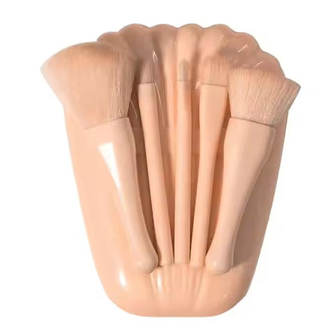Shells Makeup Brushes 5pcs Mini Makeup Kit, Travel Set, Foundation Brush Eyeshadow Brush